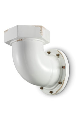 White ceramic wall light industrial style. Ferroluce. 