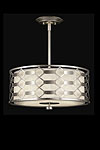 Allegretto suspension cylindre sur tige argent et lin naturel. Fine Art Lamps. 