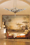 Crystal chandelier in bouquet of old gold branches - Crystal Laurel Collection. Fine Art Lamps. 