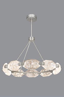 Lustre aux dix cristaux taillés et éclairage LED. Fine Art Lamps. 