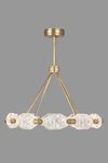 Chandelier with ten cut crystals and gold leaf structure. Fine Art Lamps. 
