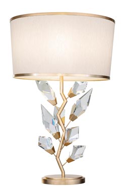 Silver branch table lamp with  cut crystals Forêt. Fine Art Lamps. 