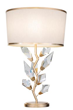 Silver branch table lamp with  cut crystals Forêt. Fine Art Lamps. 