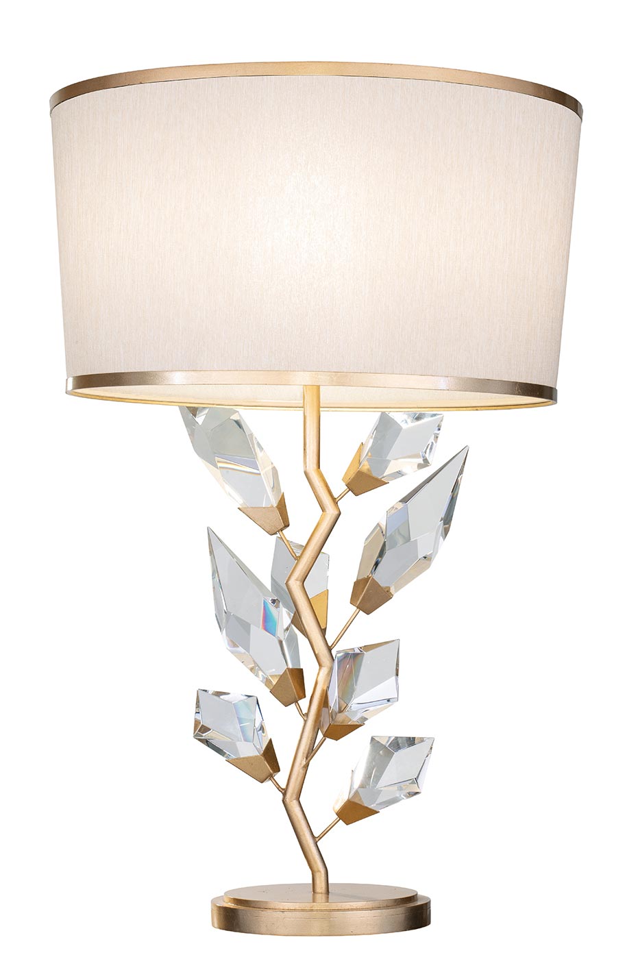Silver Branch Table Lamp With Cut, Fine Art Table Lamps