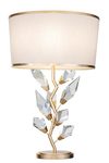 Lampe de table branche argenté et cristaux taillé Forêt. Fine Art Lamps. 