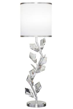 Golden branch table lamp and cut crystals Fôret. Fine Art Lamps. 