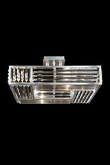 Square silver ceiling lamp in crystal prisms. Fine Art Lamps. 