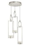 Art Deco 3-light  silver chandelier Delphi. Fine Art Lamps. 