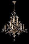 Crystal chandelier in old silver bouquet - Crystal Laurel Collection. Fine Art Lamps. 