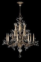 Crystal chandelier in old silver bouquet - Crystal Laurel Collection. Fine Art Lamps. 