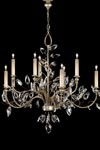 Crystal chandelier in old silver bouquet - Crystal Laurel Collection - Eight lights. Fine Art Lamps. 