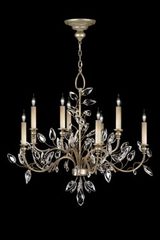 Crystal chandelier in old silver bouquet - Crystal Laurel Collection - Eight lights. Fine Art Lamps. 
