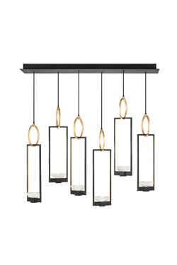 Delphi large asymmetrical 6-light Art Deco chandelier. Fine Art Lamps. 