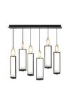 Delphi large asymmetrical 6-light Art Deco chandelier. Fine Art Lamps. 