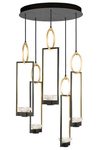 Delphi 5-light black and gold Art Deco chandelier. Fine Art Lamps. 