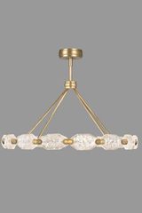 Large 16-piece gold and crystal chandelier, LED lighting. Fine Art Lamps. 