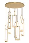 Large gilded chandelier with gold leaf 8 lights Delphi. Fine Art Lamps. 