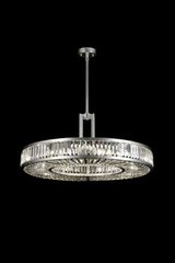 Round chandelier in disc and crystal prisms - Crystal Enchantement 74cm. Fine Art Lamps. 