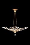 Crystal Laurel lustre cristal en bouquet de branchages vieil or - . Fine Art Lamps. 