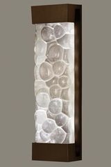 Outdoor wall lamp bronze and solid crystal pebble pattern 61cm. Fine Art Lamps. 