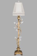 Lampe colonne vieil or cannelée et pampilles en feuilles. Fine Art Lamps. Lampe colonne vieil or cannelée et pampilles en feuilles. Fine Art Lamps.