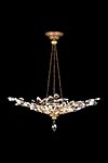 Lustre cristal en bouquet de branchages vieil or - Collection Crystal Laurel. Fine Art Lamps. 