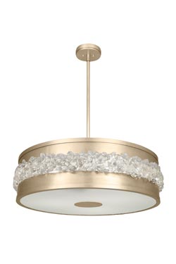 Crystal and gold pendant light medium model Artic Halo. Fine Art Lamps. 