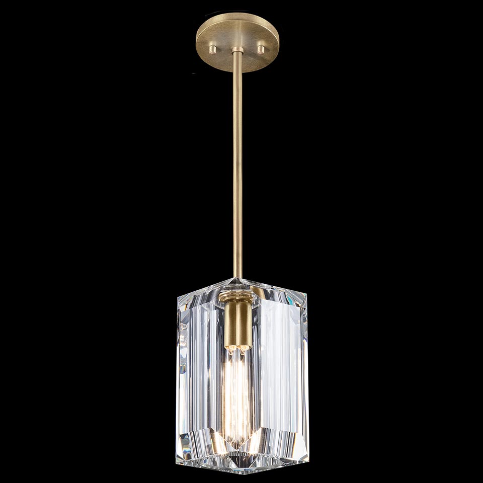 Pendant light crystal and metal gilded with gold leaf Monceau. Fine Art Lamps. 