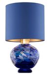 Sobe lampe de table en verre dichroïque bleu et abat-jour bleu cobalt. Fine Art Lamps. 