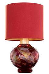 Sobe lampe de table en verre dichroïque rubis et abat-jour rubis. Fine Art Lamps. 