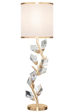 Golden branch table lamp and cut crystals Fôret. Fine Art Lamps. 