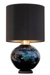 Sobe table lamp in black dichroic glass and black shade. Fine Art Lamps. 