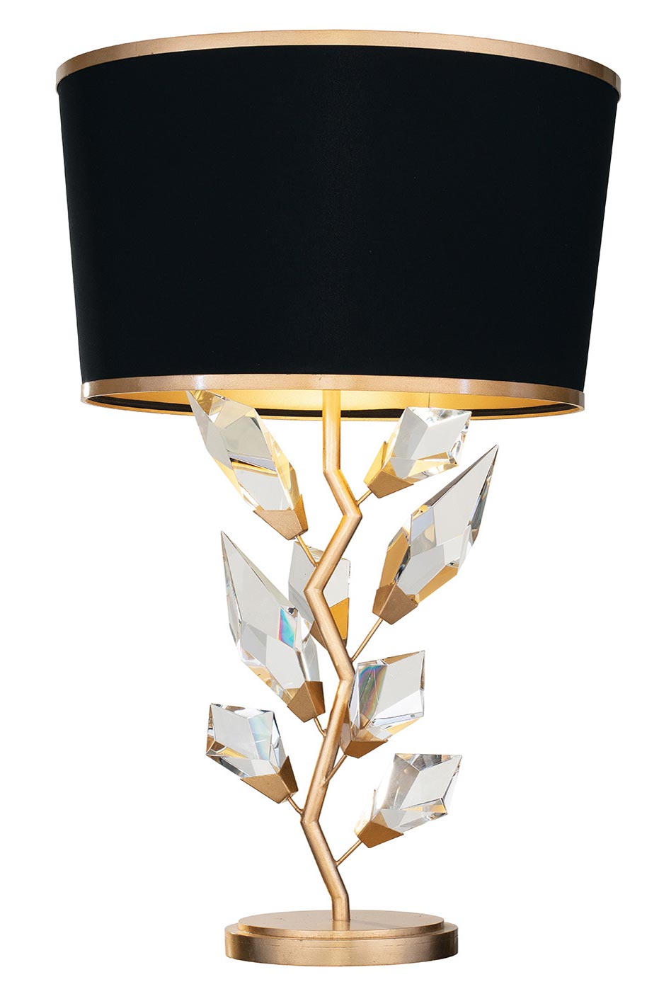 Table lamp with golden branch and cut crystals Forest. Fine Art Lamps. 