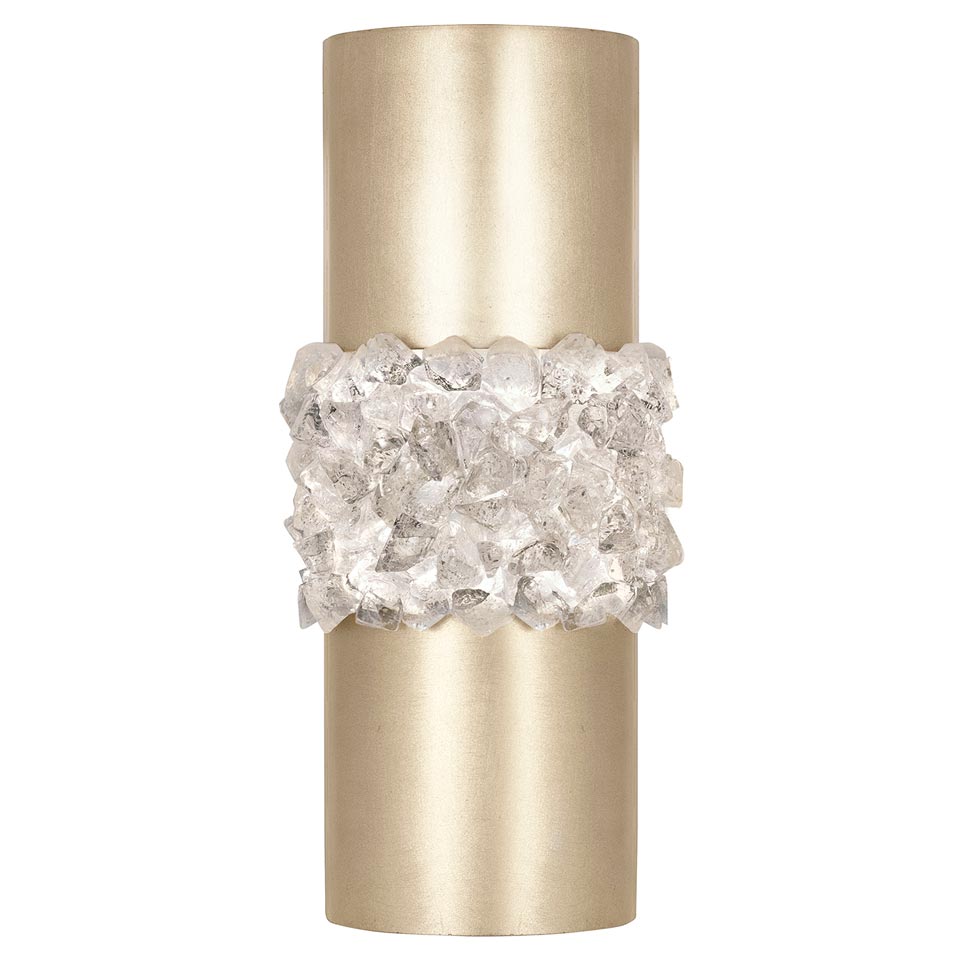 Artic Halo cylindrical gold leaf sconce. Fine Art Lamps. 