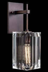 Monceau crystal and patinated bronze wall lamp. Fine Art Lamps. 