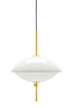 Clam suspension en verre opale 44cm. Fritz Hansen. 