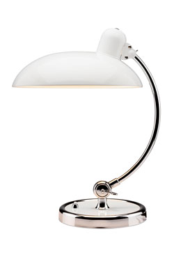 Kaiser Idell table lamp Bauhaus style white and chrome. Fritz Hansen. 