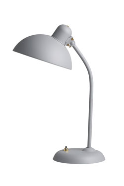 Small retro desk lamp light grey and gold Kaiser Idell. Fritz Hansen. 