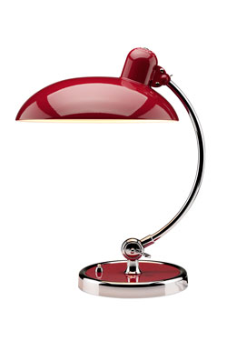 Kaiser Idell lampe de table Bauhaus articulée rouge rubis. Fritz Hansen. 