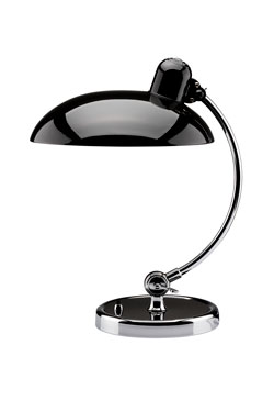 Kaiser Idell lampe de table Bauhaus en acier noir brillant. Fritz Hansen. 