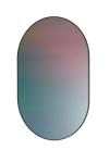 Blue oval mirror in glass and medium. Fritz Hansen. 