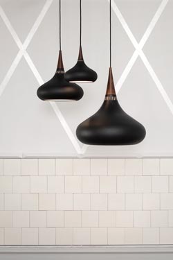 Small black Orient pendant. Fritz Hansen. 