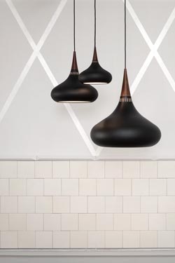 Large black Orient pendant. Fritz Hansen. 