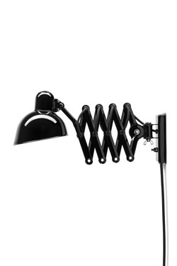 Kaiser black accordion wall lamp Bahaus style. Fritz Hansen. 