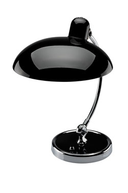Kaiser Idell lampe de table Bauhaus en acier noir brillant. Fritz Hansen. 