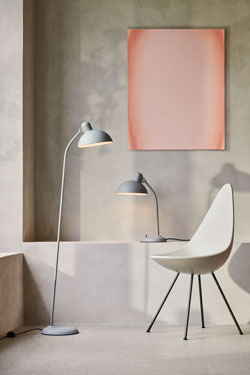 Small retro desk lamp light grey and gold Kaiser Idell. Fritz Hansen. 