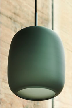 Maluma suspension en verre vert mousse. Fritz Hansen. 