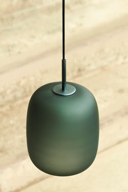 Maluma suspension en verre vert mousse. Fritz Hansen. 