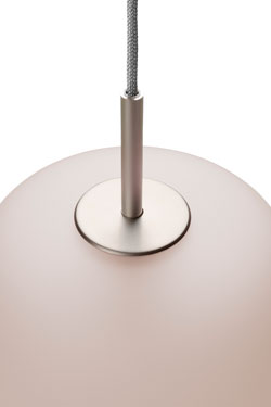 Maluma pendant lamp in pale pink frosted glass. Fritz Hansen. 