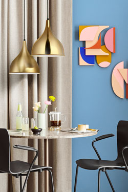 Silhuet pendant lamp in brushed brass. Fritz Hansen. 